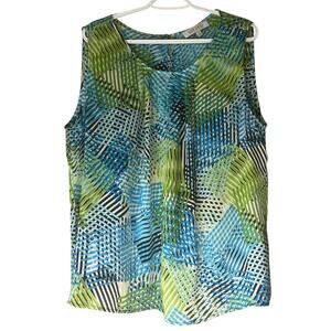 Kaspar Blue / Green Tank Top Size 2X
